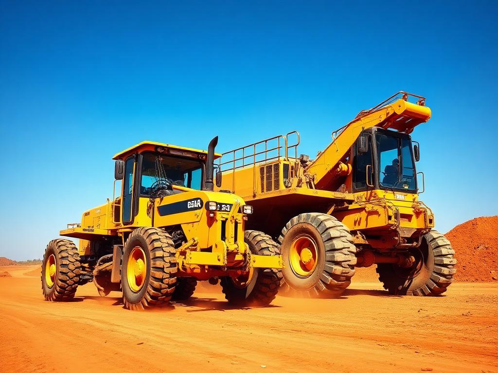 CAT 12 Grader & SANY SY215C Excavator